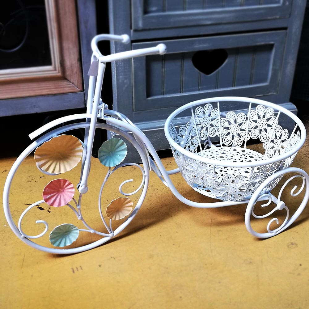 Meyella Loosen Pearly Bicicleta decorativa miniaturala cu suport pentru flori