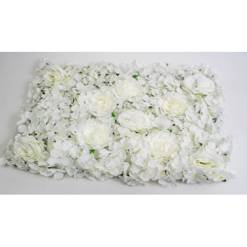  Panou Gard Trandafiri cu Hortensie Artificială 40x60cm Crem - Eleganță Florală Atemporală