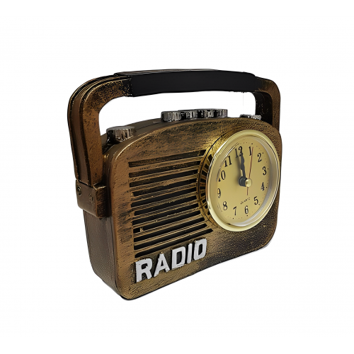 Obiect Decorativ Radio Cu Ceas Nefuncțional Incorporat Din Rășină - O Notă Retro In Designul Tău