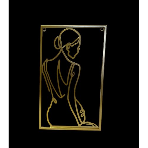 Tablou Metal Decorativ Corp Femeie din Spate 30x50 cm